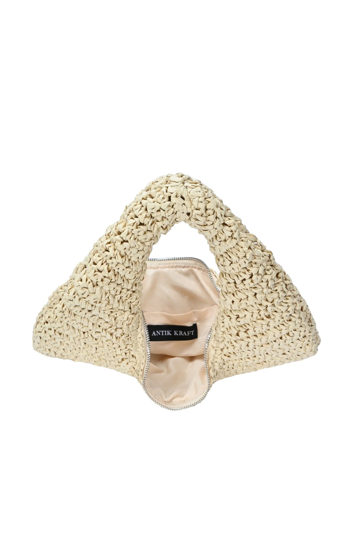 Solea Straw Clutch Bag in Cream