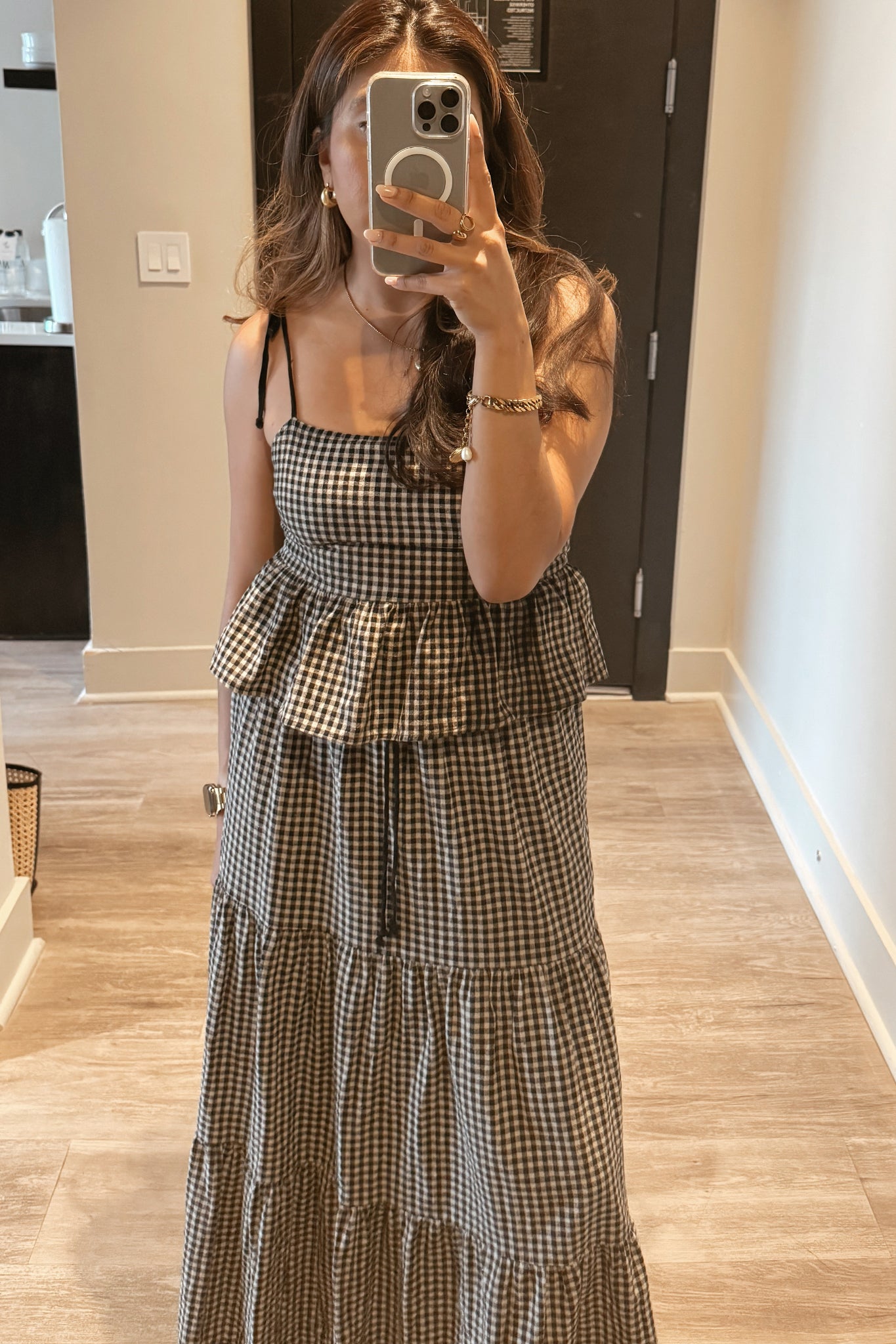 Sonora Gingham Maxi Skirt