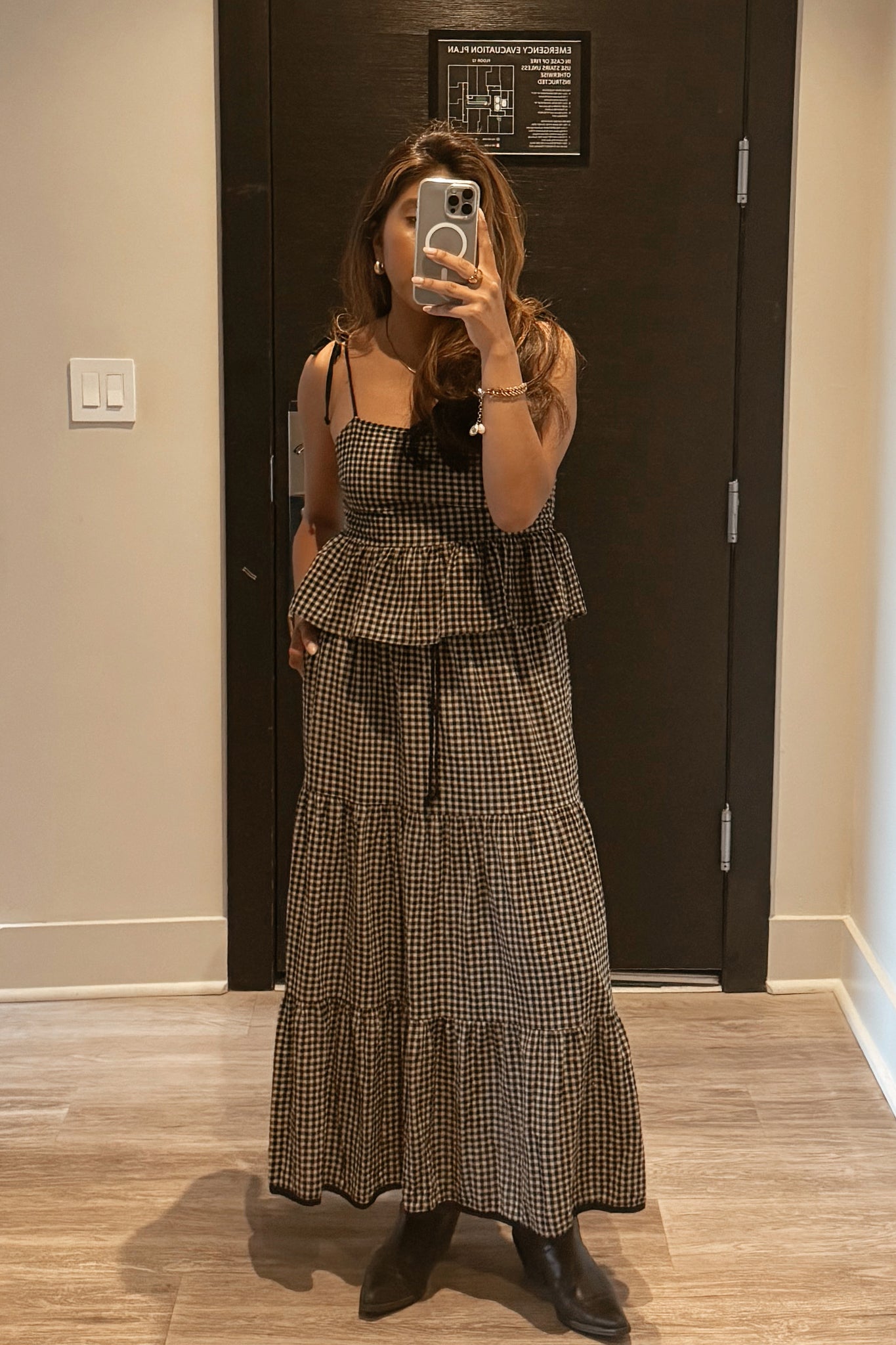 Sonora Gingham Maxi Skirt