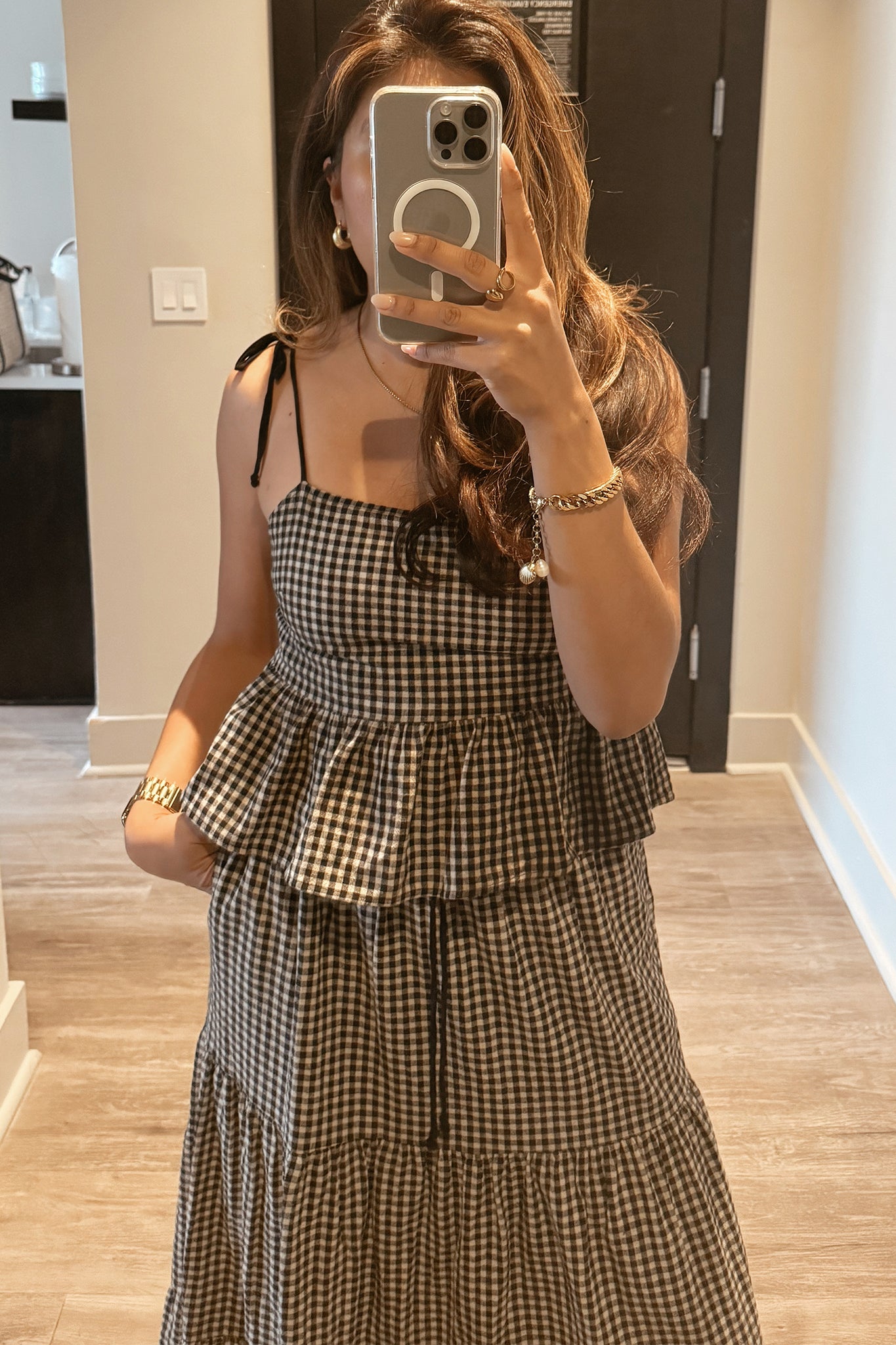 Sonora Gingham Peplum Top