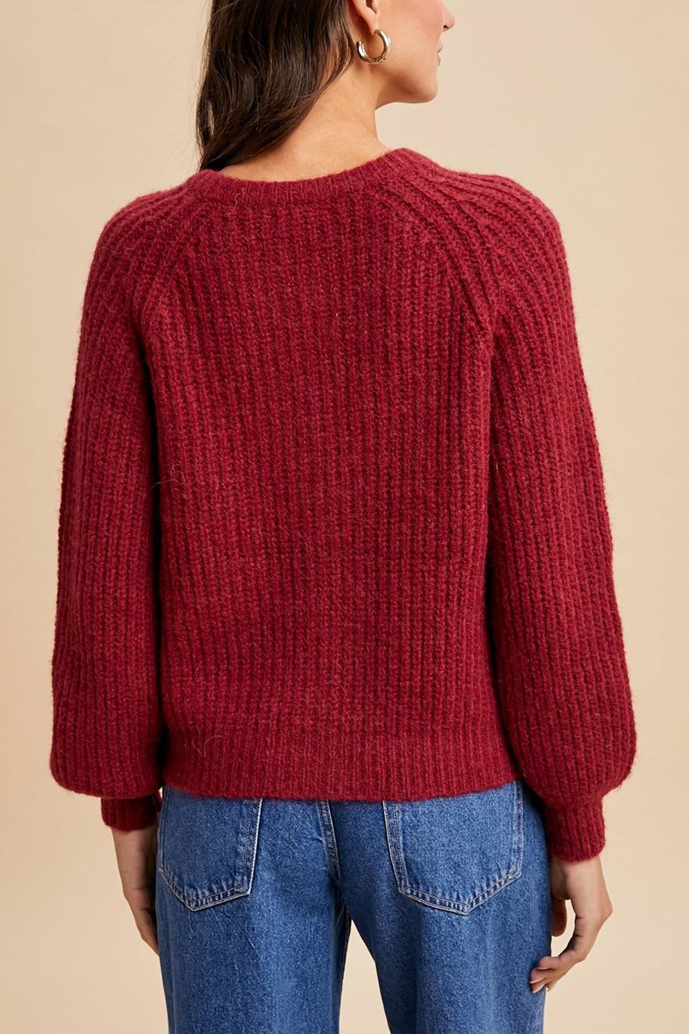 Stitch Cardigan in Burgundy