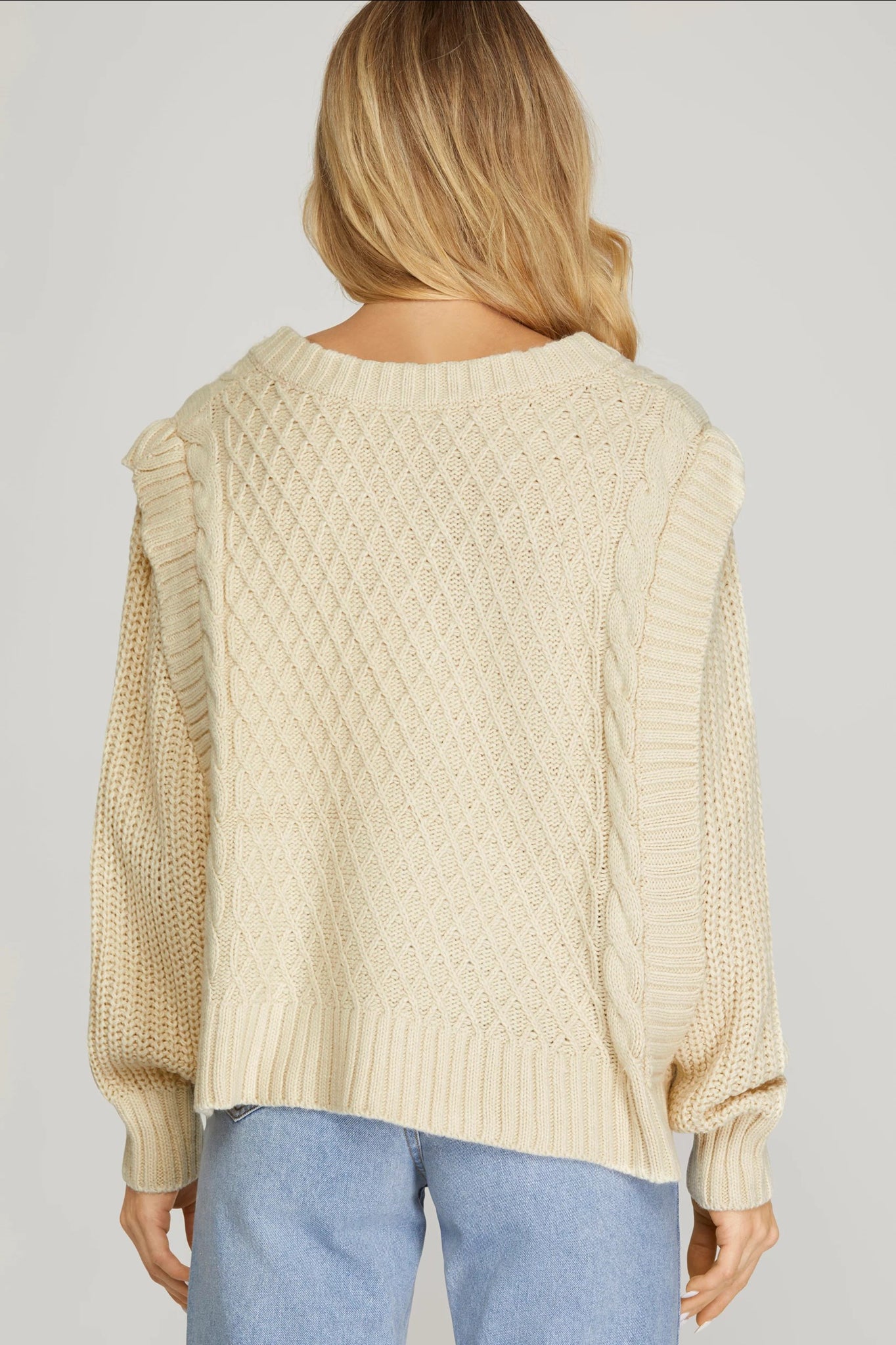 V-Neck Sweater in Ivory
