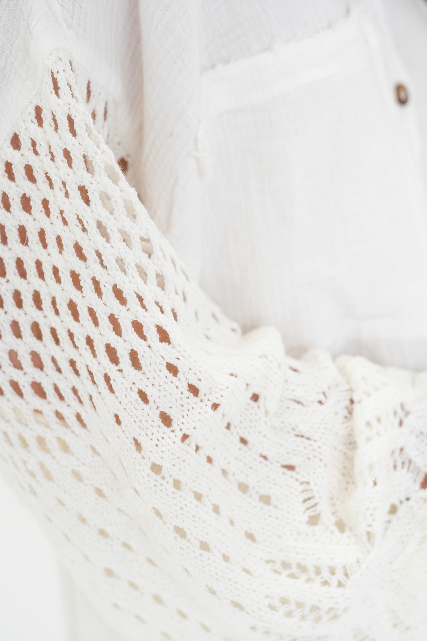 View 5 of Wisteria Cardigan in Off White, a Sweaters from Larrea Cove. Detail: .