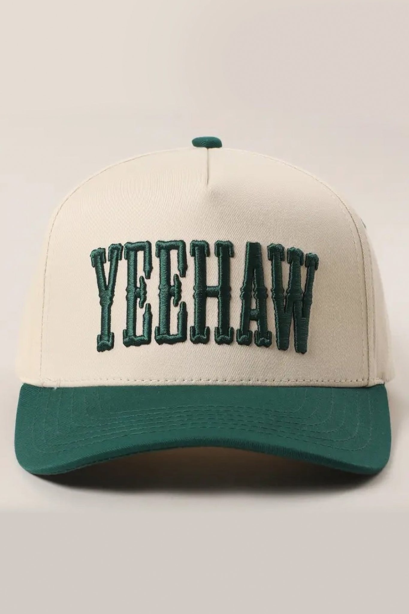 Yeehaw Two-Tone Trucker Hat in Dark Green