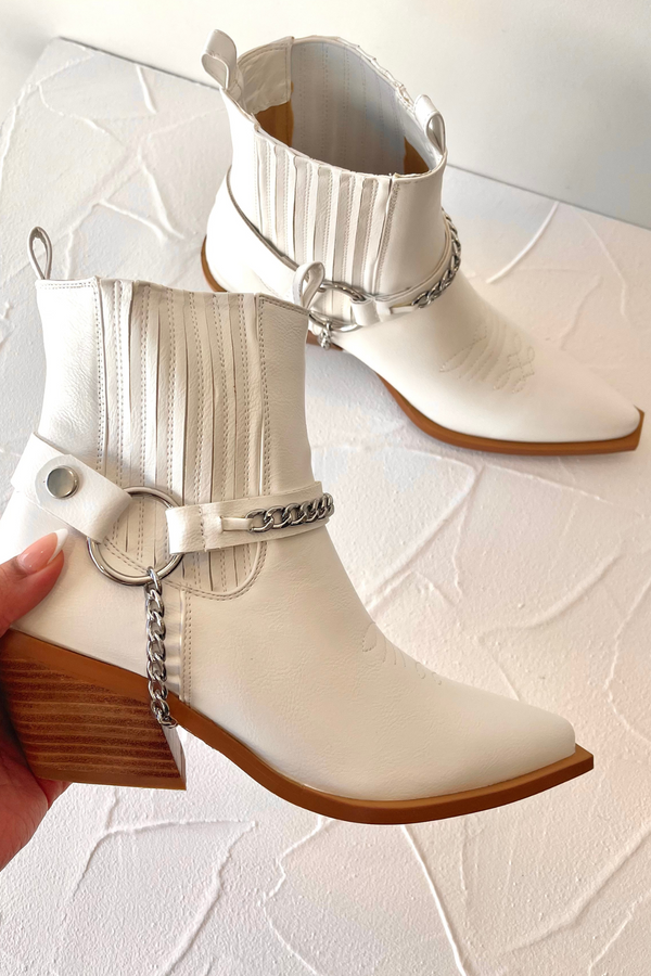 Billini Ellison Bootie in White Lifestyle View