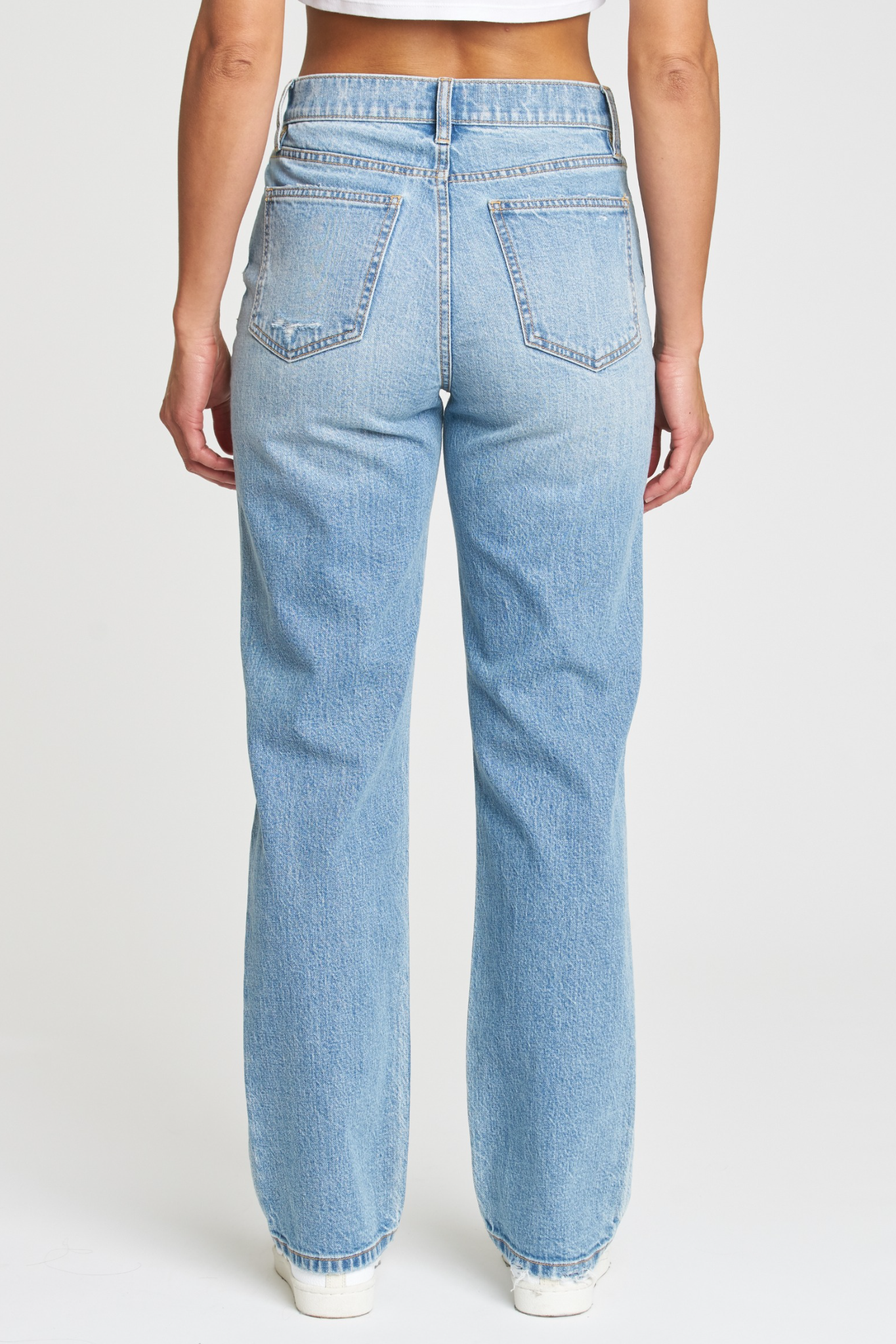 Eunina Codi Dad Jeans in Agave Back View