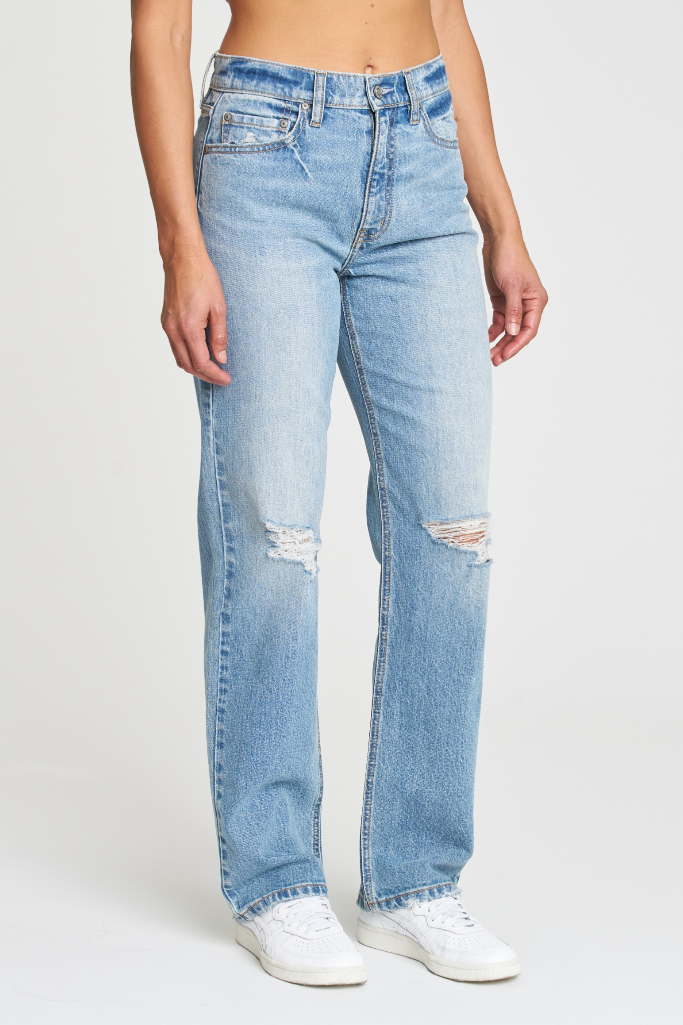 Eunina Codi Dad Jeans in Agave Side View