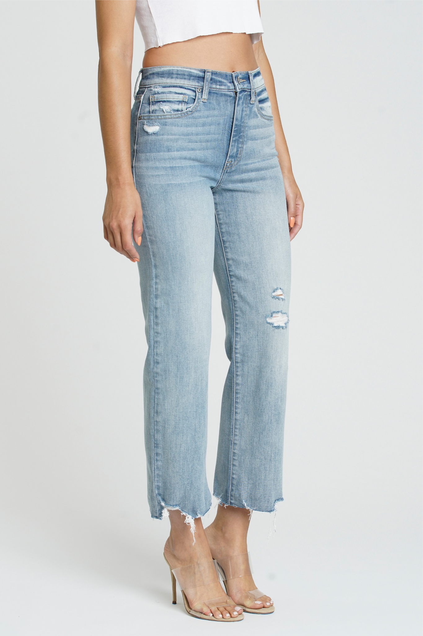 Eunina Dawn Wide Leg Jeans in New Moon Side View