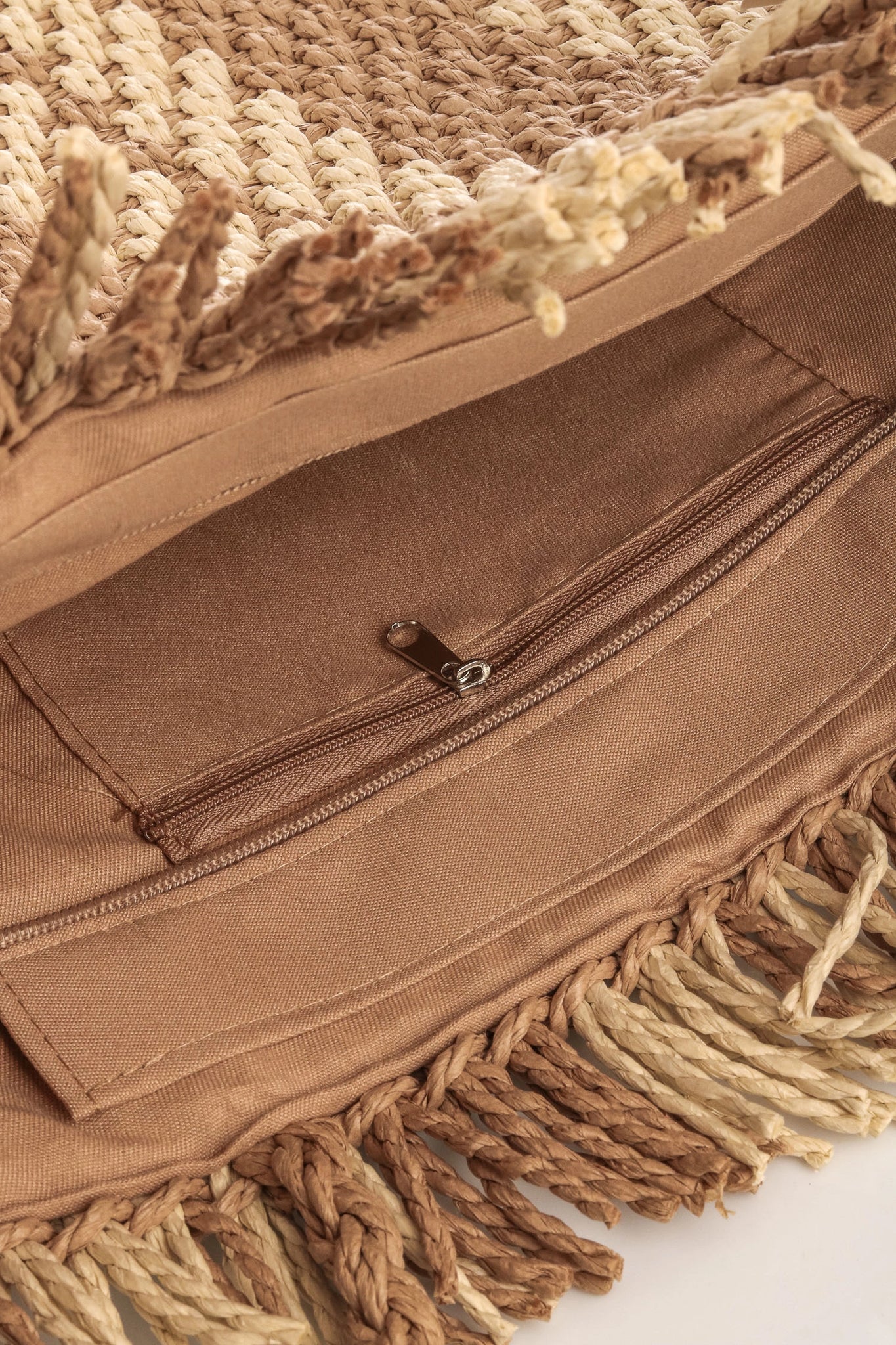 View 2 of Caputo Straw Weave Tote Bag, a Bags from Larrea Cove. Detail: .