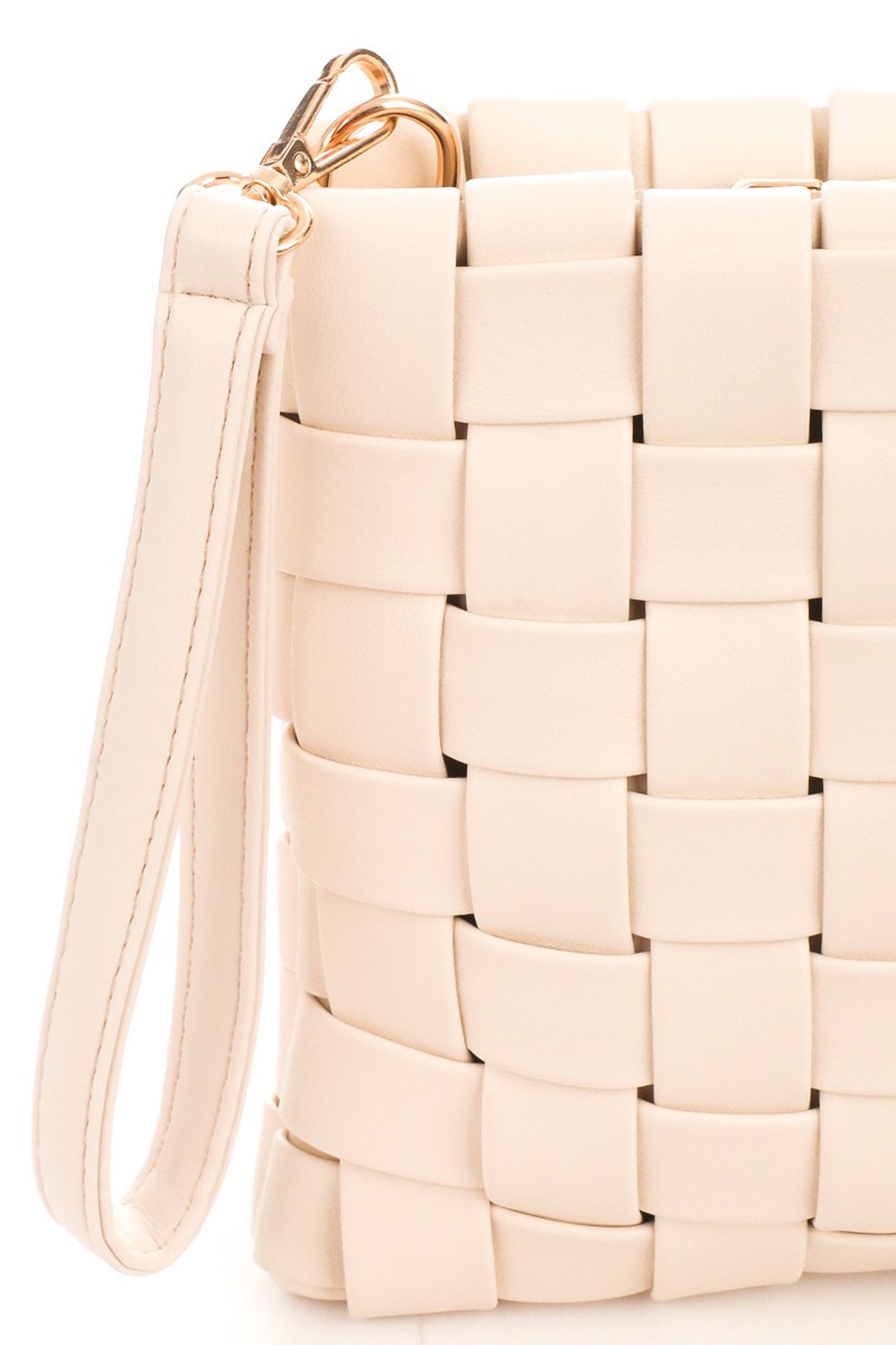 View 6 of Keen Woven Clutch in Ivory, a Bags from Larrea Cove. Detail: .