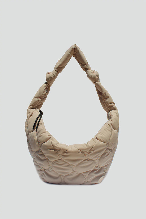 Julia Quilted Shoulder Bag in Sand