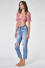 Eunina Tobi Mom Jeans in Yucca