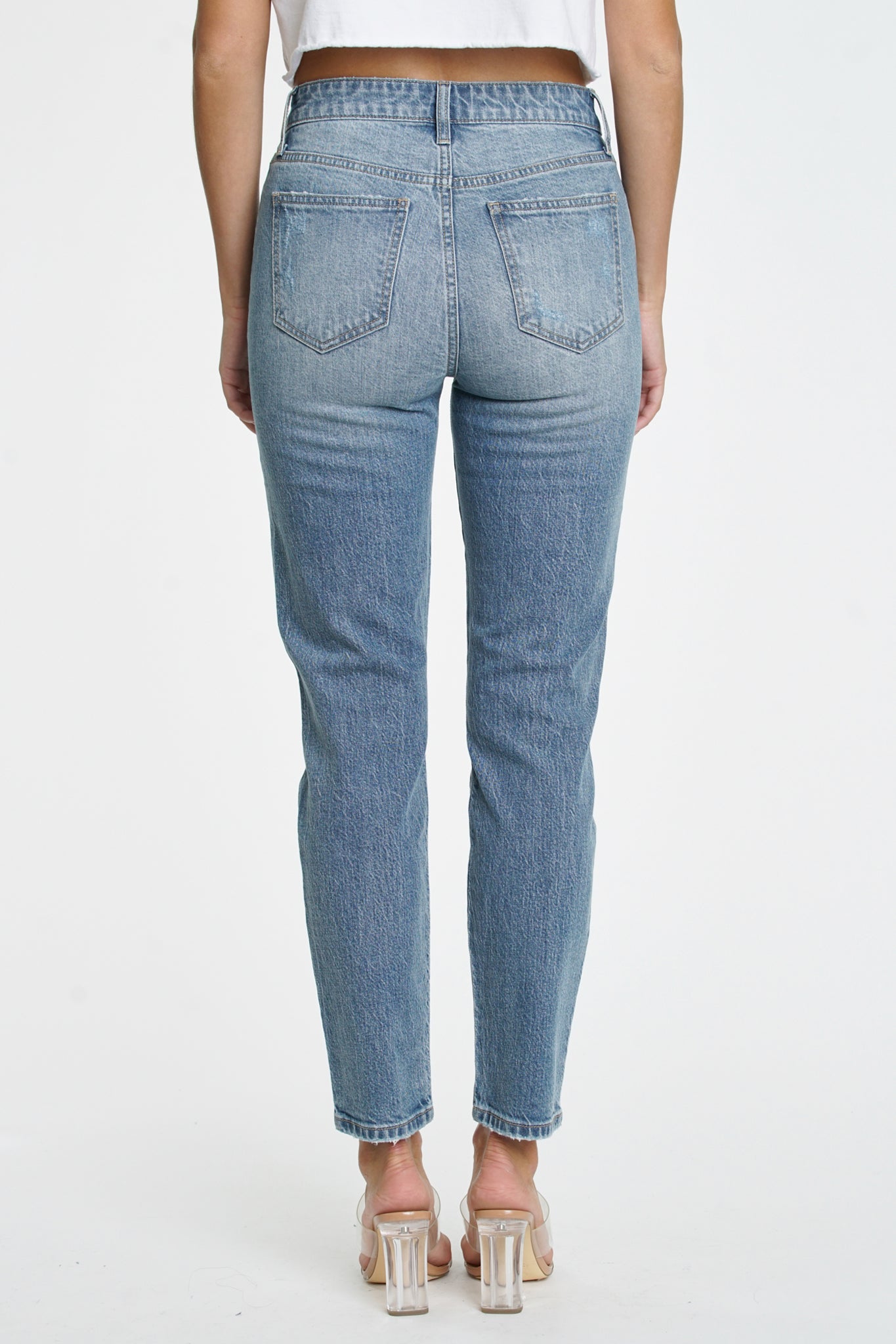 View 3 of Eunina Tobi Mom Jeans in Whipple, a Denim from Larrea Cove. Detail: .