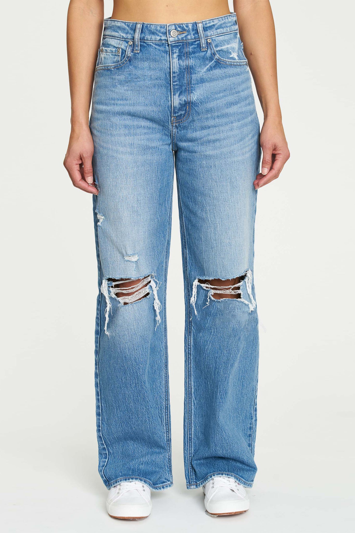 View 2 of Eunina Ryder Baggy Jeans in Smoke Tree, a Jeans from Larrea Cove. Detail: .