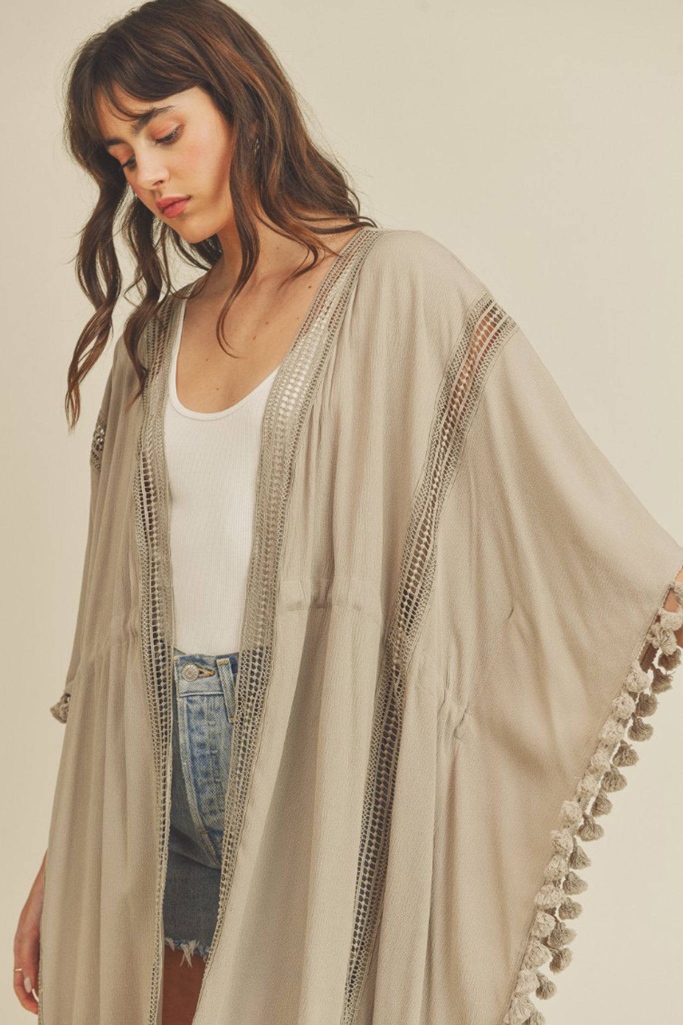 View 6 of Capistrano Tassel Fringe Duster, a Duster from Larrea Cove. Detail: .