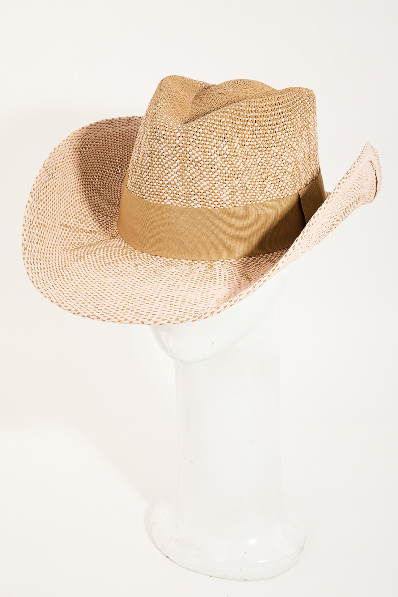View 1 of Lunan Straw Cowboy Hat in Pink, a Hats from Larrea Cove. Detail: 
Welcome to Western-chic style with the Lunan S...