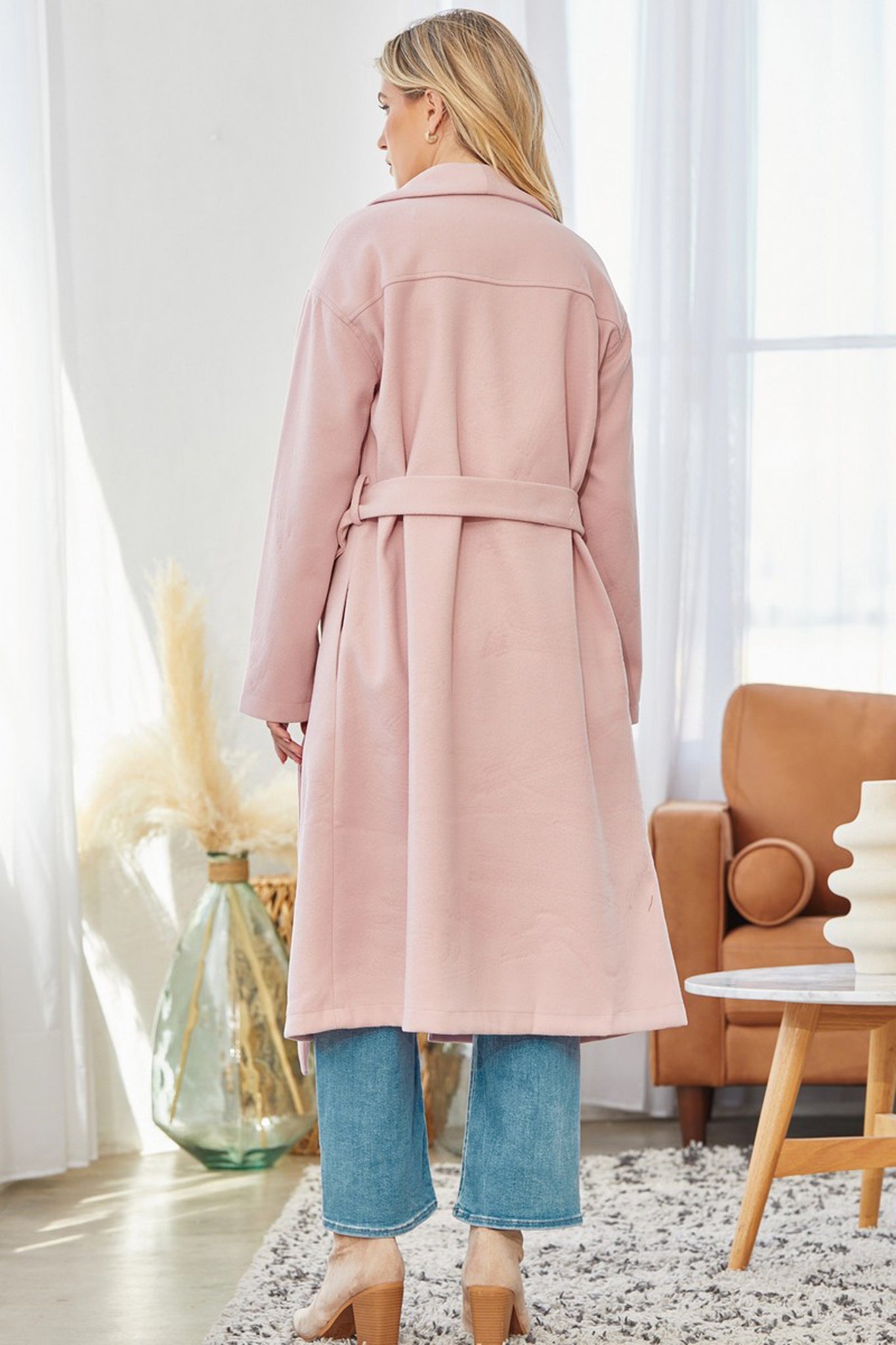 View 4 of Kasas Wrap Coat, a Outerwear from Larrea Cove. Detail: .