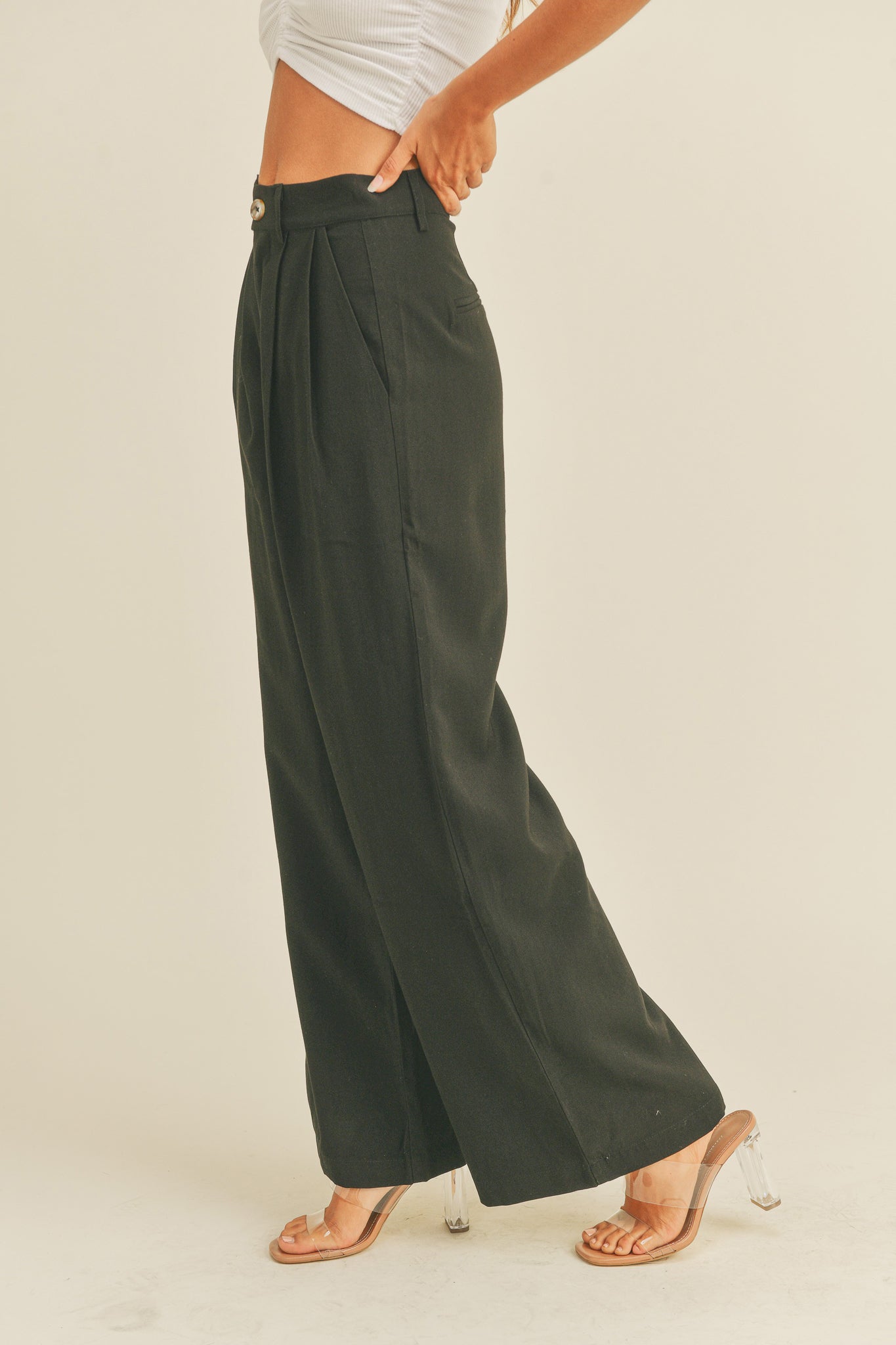 View 2 of Arid Trousers in Black, a Pants from Larrea Cove. Detail: .