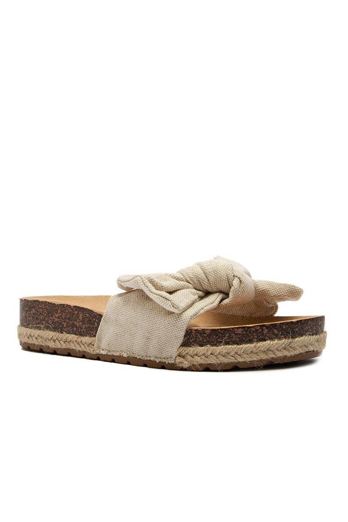 View 1 of Qupid Espadrille Slide Sandals in Beige, a Shoes from Larrea Cove. Detail: These Qupid Espadrille Slide Sandals in Beige are the perfe...